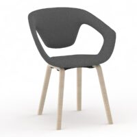 LOT DE 2 CHAISES LINER PIEDS BOIS ASSISE TISSU NAXXOS – Image 2