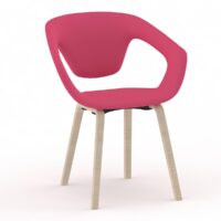 LOT DE 2 CHAISES LINER PIEDS BOIS ASSISE TISSU NAXXOS – Image 3