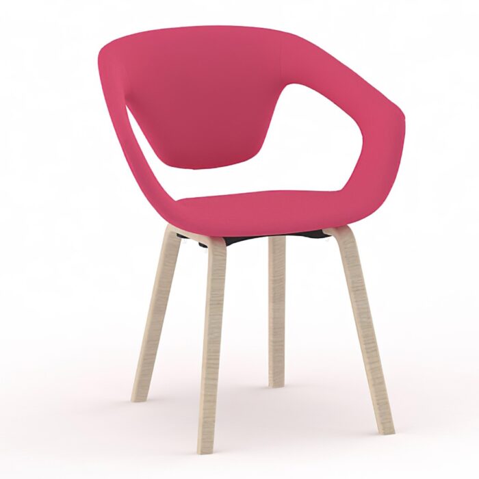 LOT DE 2 CHAISES LINER PIEDS BOIS ASSISE TISSU NAXXOS – Image 3